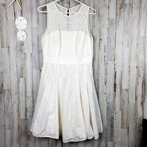 Eliza J White Eyelet Midi Dress 8
